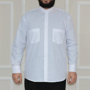 Shirt Collarless 2 Pocket White