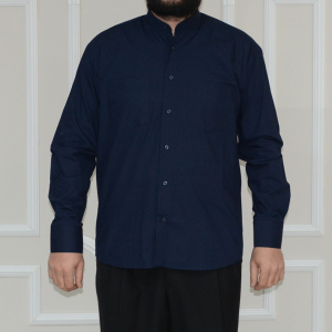 Shirt Collarless 2 Pocket Navy Blue