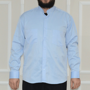 Shirt Mandarin Collar 2 Pocket Blue