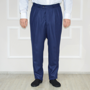2 Pleat Loose Trousers Navy Blue