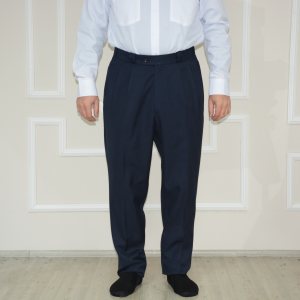 2 Pleated Wide Trousers Navy Bossa