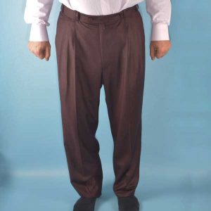 3 Pleat Half Baggy Trousers Burgundy