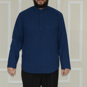 Shirt Collared 3 Button Navy Blue