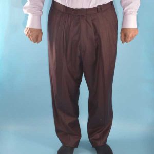 4 Pleat Half Baggy Trousers Burgundy