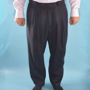 4 Pleat Half Baggy Trousers Navy Blue