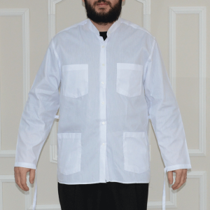 Shirt with Collared Neck 4 Pockets White