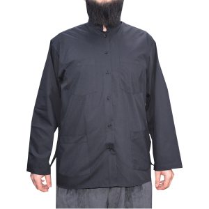 Shirt with Collared Neck 4 Pockets Black