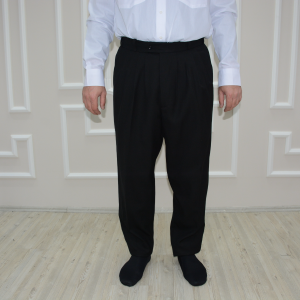 4 Pleat Half Baggy Trousers Black