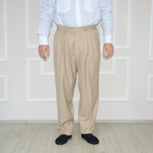 4 Pleat Half Baggy Trousers Milky Brown