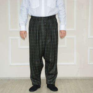 5 Pleated Half Yavuz Selim Trousers Smoke Checked