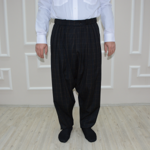 5 Pleated Yavuz Selim Trousers Black Plaid