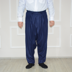 5 Pleat Half Yavuzselim Baggy Trousers Navy Blue