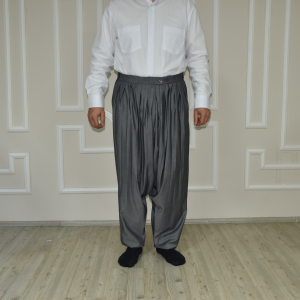 7 Pleat Yavuz Selim Trousers Light Gray