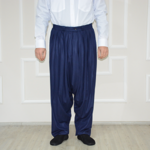 7 Pleat Yavuzselim Baggy Trousers Navy Blue