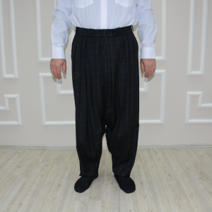 7 Pleated Yavuz Selim Trousers Black Plaid