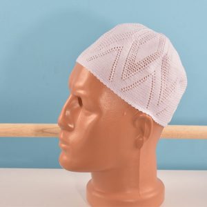 Hand-knit Cotton Hat White