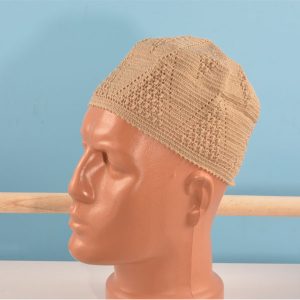 Hand-knit Cotton Hat Beige