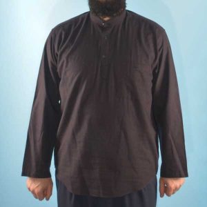 Shirt with Collared Neck 3 Buttons Black