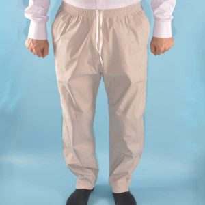 Drawstring Elastic Baggy Trousers Light Gray