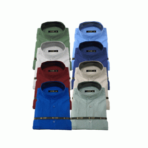 Linen Shirt with Stand-up Collar