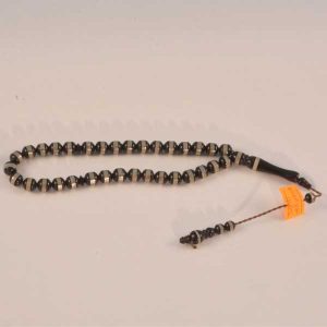 Ebony Tree Silver Carved 33 Beads Rosary