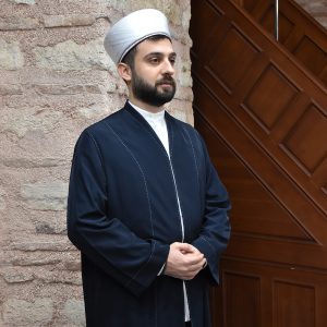 Buhara Collar Dotted Robe Navy