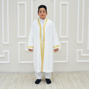 Robe with Gold Thread for Kids White