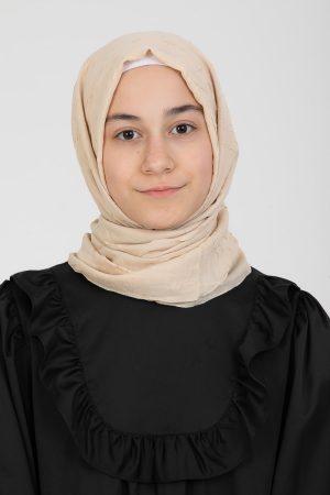 Children's Modest Crinkle Cotton Shawl Beige