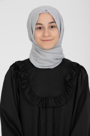 Children's Modest Crinkle Cotton Shawl Gray