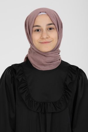 Children's Modest Crinkle Cotton Shawl Coffee