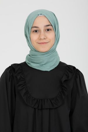 Children's Modest Crinkle Cotton Shawl Green