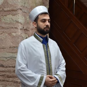 Imam Robe White Navy