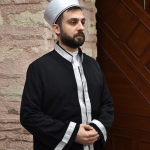 Imam Robe Black with Silver Trim Snap Fastener