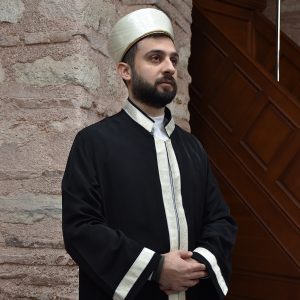 Imam Robe Black with Cream Trim