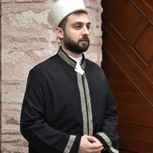 Imam Robe Black with Black Trim Snap Fastener
