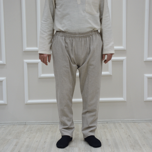 Drawstring Elastic Trousers Beige