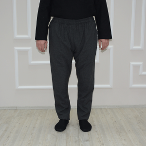 Drawstring Elastic Baggy Trousers Smoky