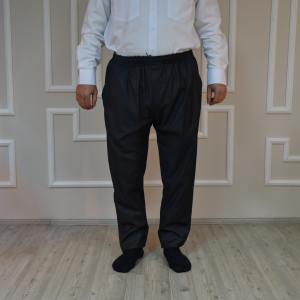 Drawstring Elastic Trousers Smoke Polyviscose