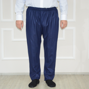 Drawstring Elastic Trousers Navy Polyviscose