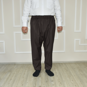 7 Pleated Yavuz Selim Trousers Brown Polyviscose