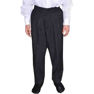 4 Pleat Kids Baggy Trousers Black
