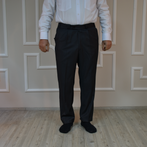 Single Pleated Wide Trousers Smoke