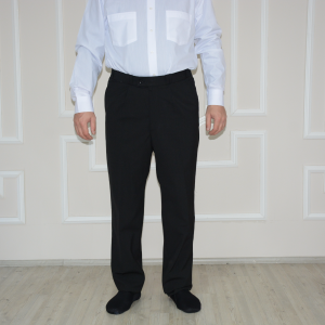 Single Pleated Wide Trousers Black