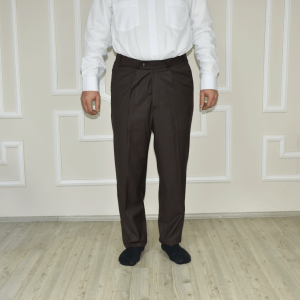 Single Pleat Loose Trousers Brown