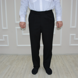 Single Pleated Loose Trousers Black Bossa