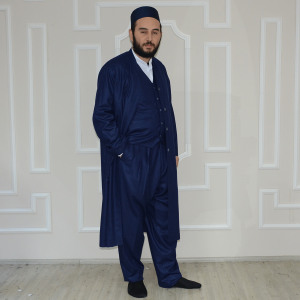 Robe Vest Shalwar Set Navy