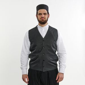 Plain Model Vest Smoke Winter