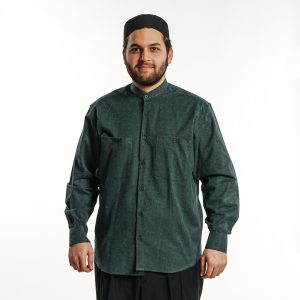 Shirt Stand-up Collar 2 Pocket Dark Green Winter