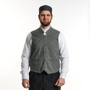 Shawl Collar Vest Gray Winter