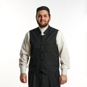 Shawl Collar Vest Black Winter